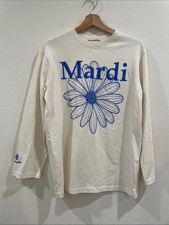 Mardi mercredi Tops - Mardi Mercredi Floral Graphic Long Sleeve Tee Cream & Royal Blue XS